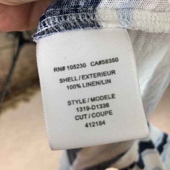 🛍️Joie Blue White Nautical stripe linen blend maxi sundress large - Picture 6 of 6